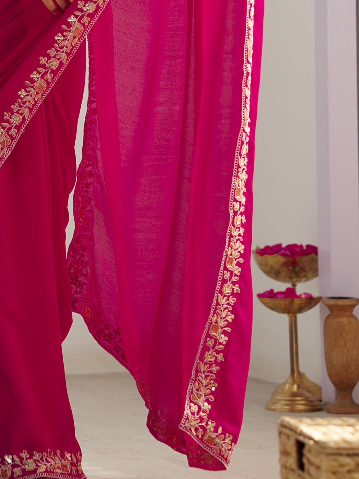 Rani Pink Silk Saree - Ressa