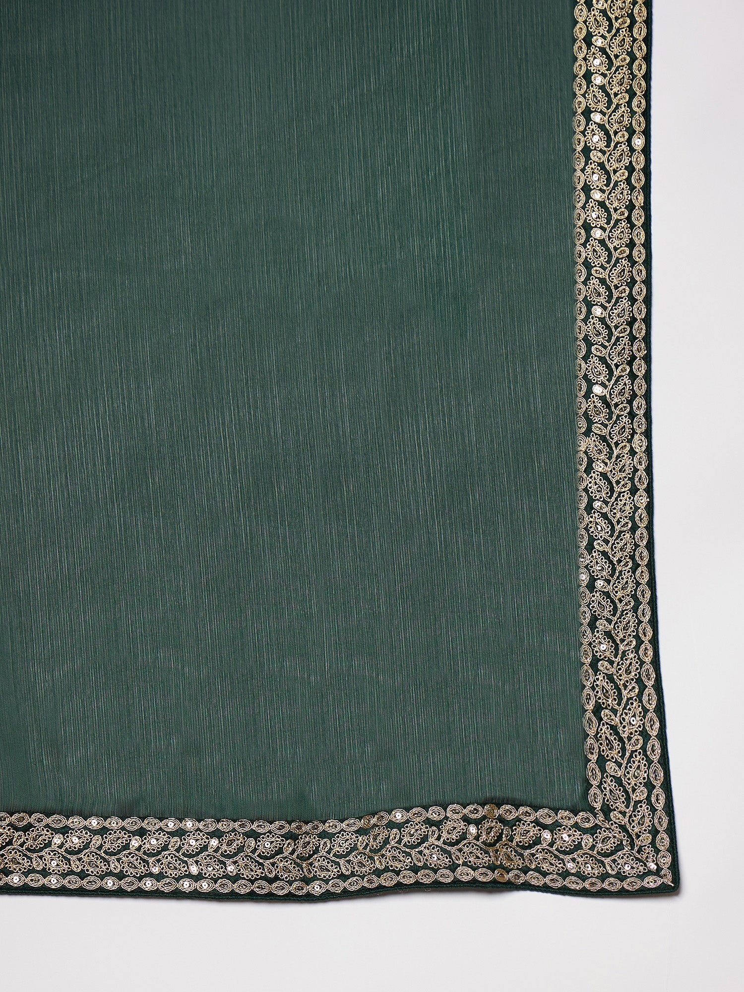 Ready to Wear Emerald Green Satin Saree - Ressa