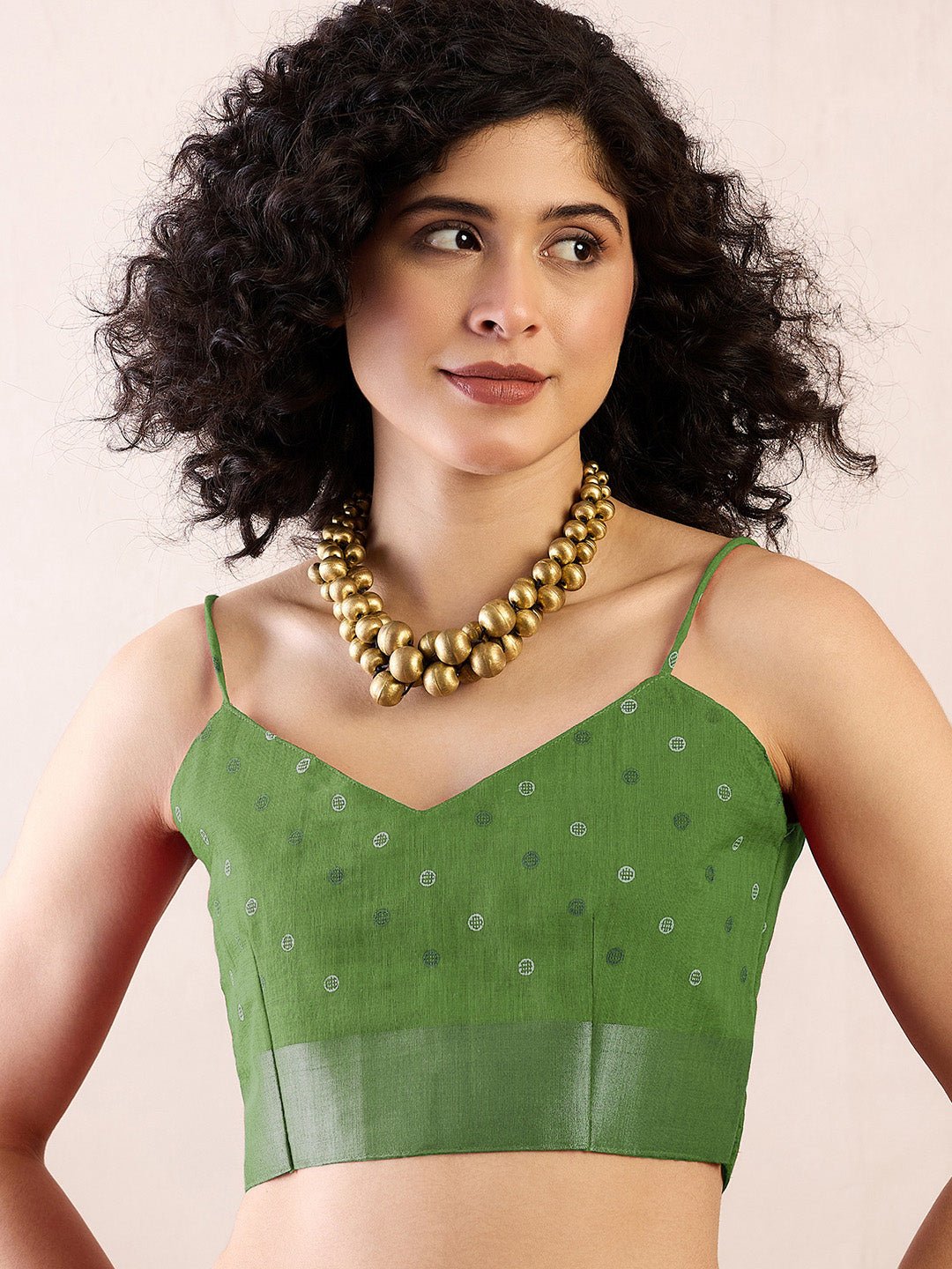 Ready to Wear Forest Green Jamdani Cotton Saree - Ressa