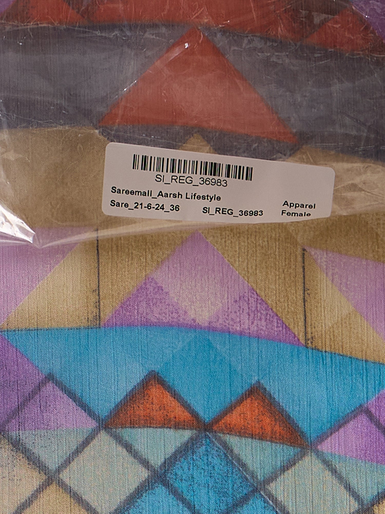 Ready to Wear Geometric Print Chiffon Saree - Ressa