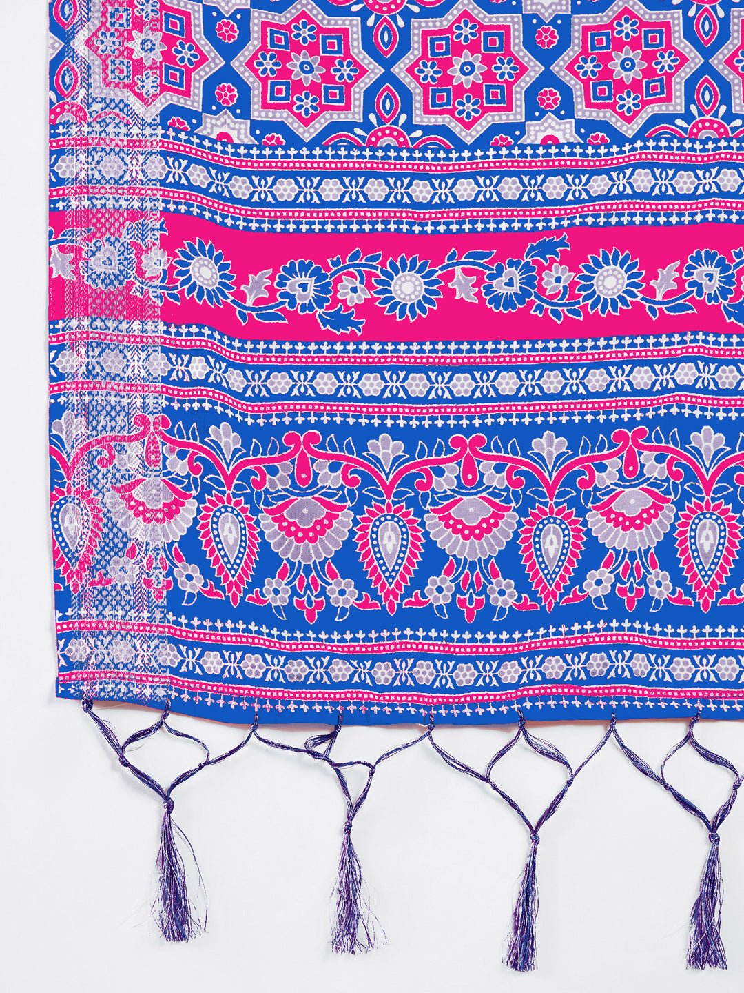 Ready to Wear Hot Pink Cotton Bandhani Saree - Ressa