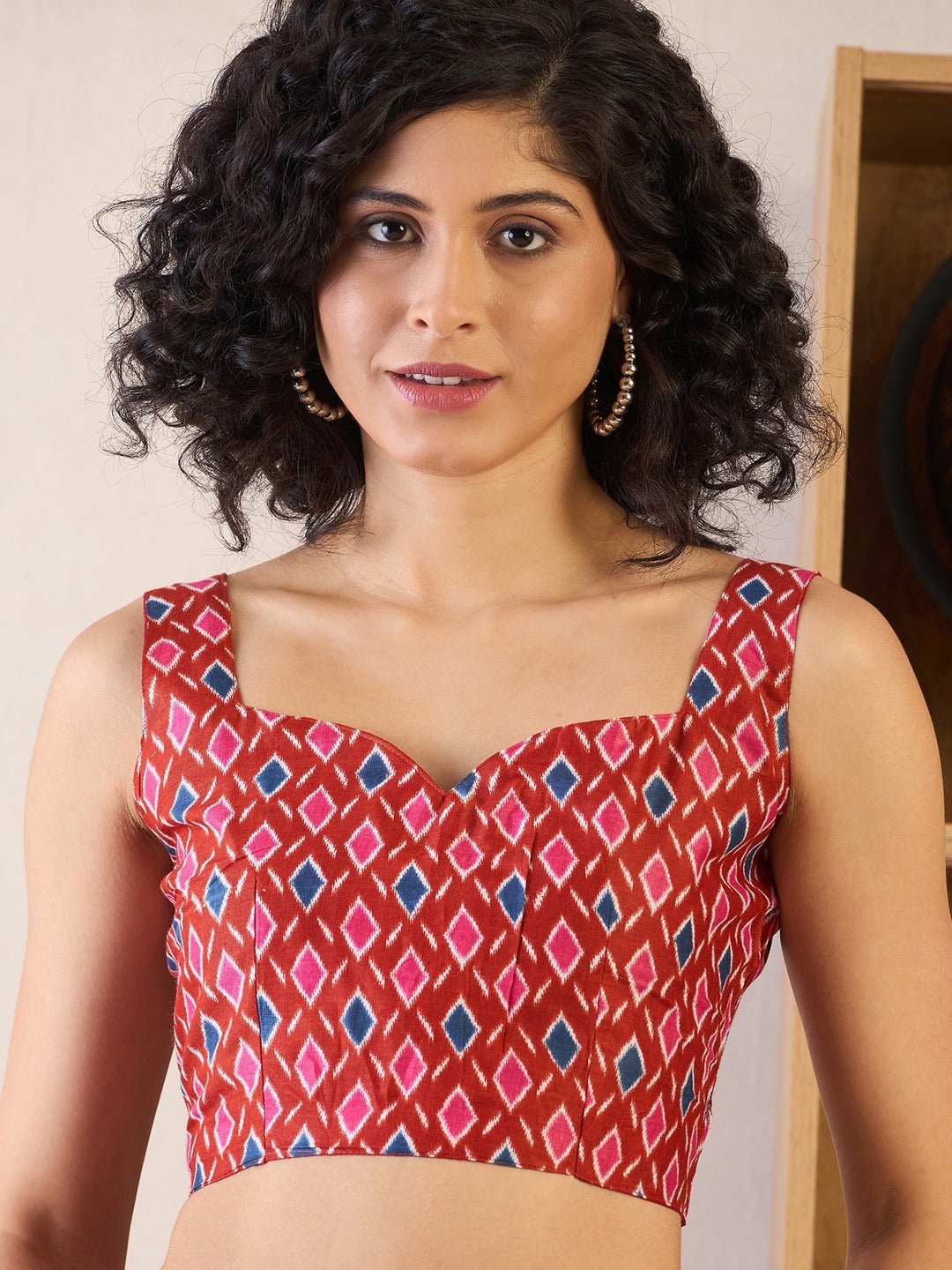Ready to Wear Indigo Blue Ikat Cotton Saree - Ressa