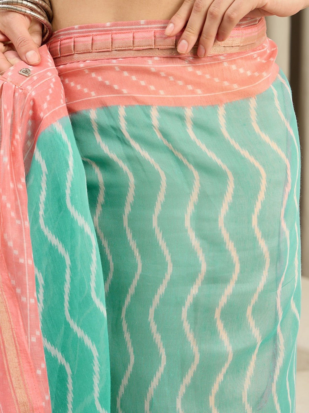 Ready to Wear Light Blue Leheriya saree - Ressa