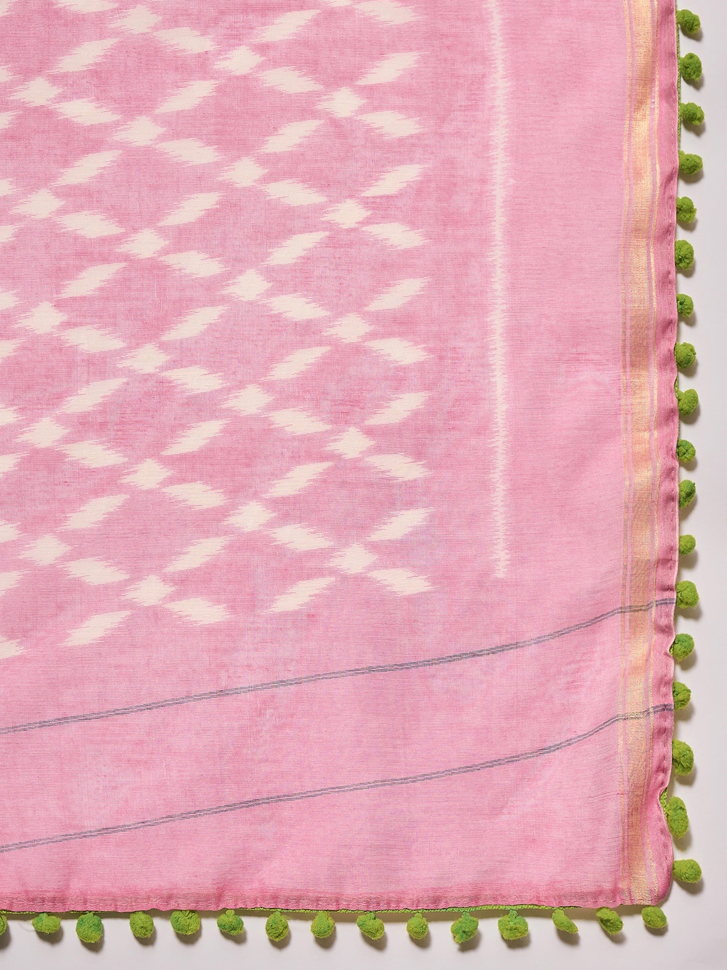 Ready to Wear Light Green Ikkat Printed Saree - Ressa