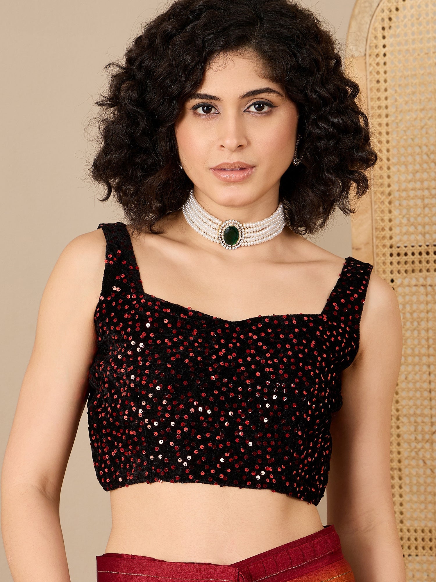 Ready to Wear Maroon Ombre Stripe Georgette Saree - Ressa