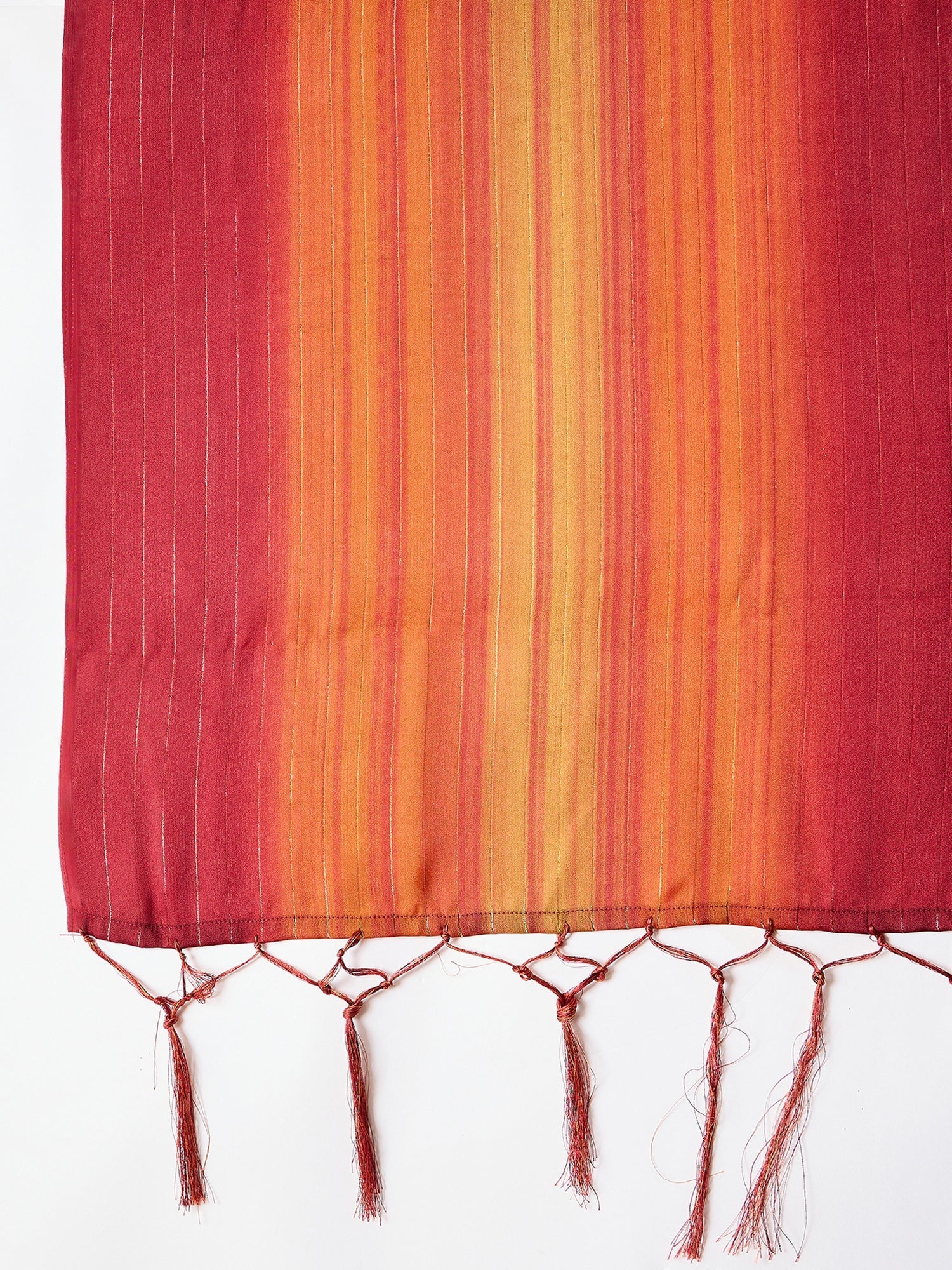 Ready to Wear Maroon Ombre Stripe Georgette Saree - Ressa