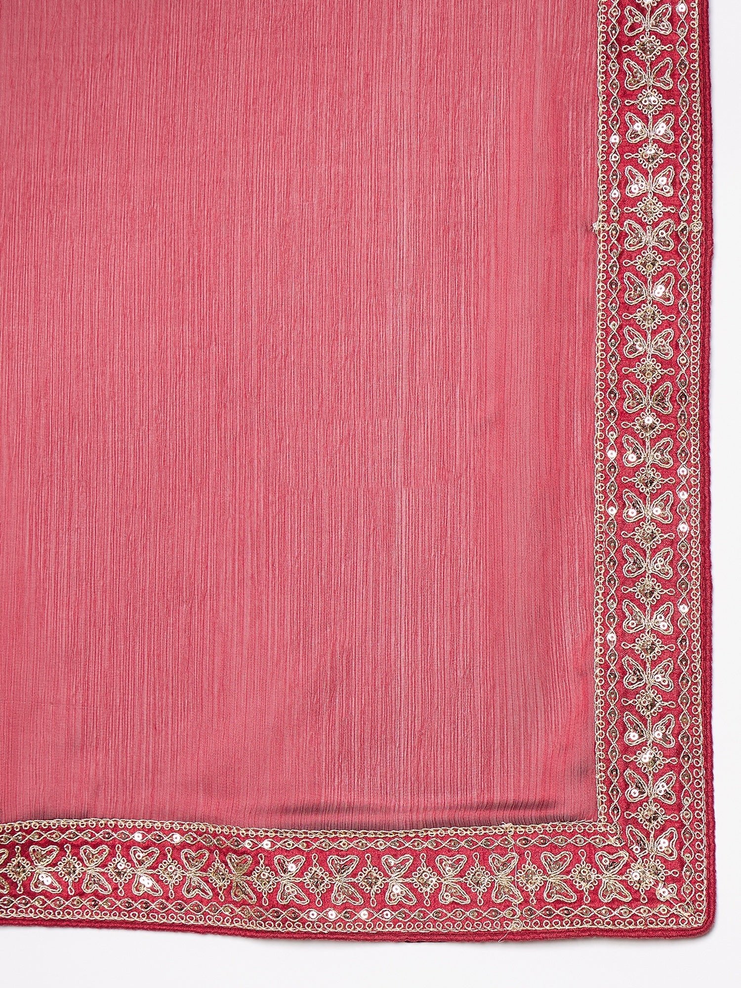 Ready To Wear Maroon Satin Saree - Ressa