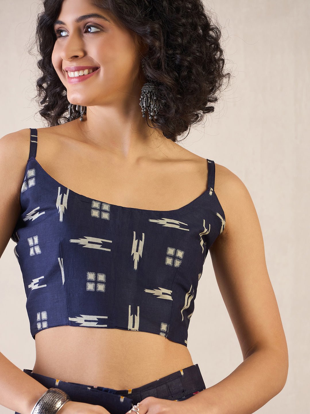 Ready to Wear Navy Blue Cotton Saree - Ressa