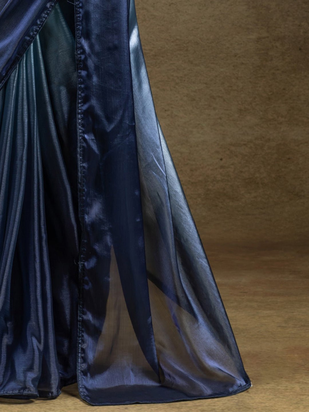Ready to Wear Navy Blue Satin Silk Ombre saree - Ressa