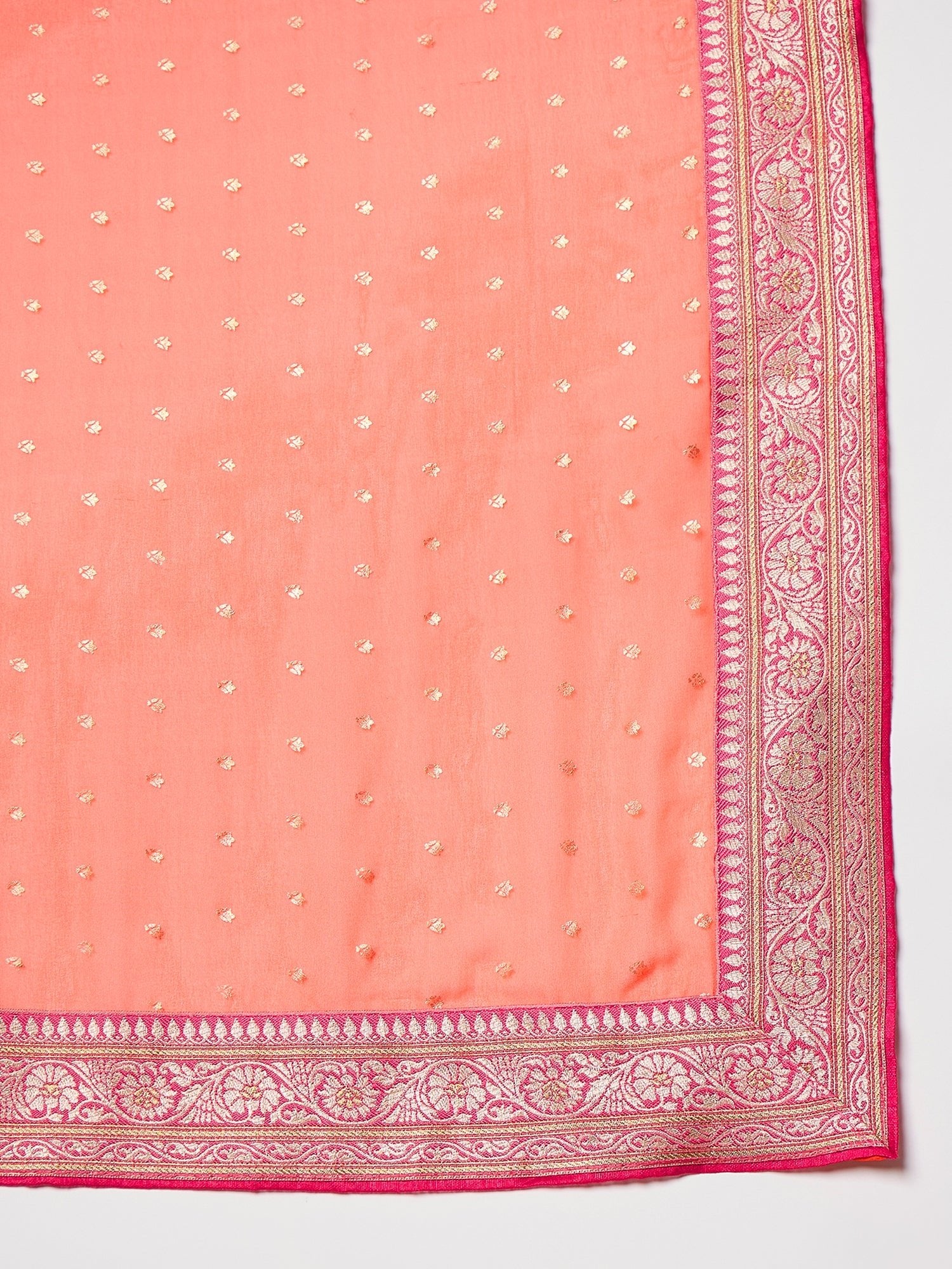Ready to Wear Orange Pink Silk Blend Saree - Ressa