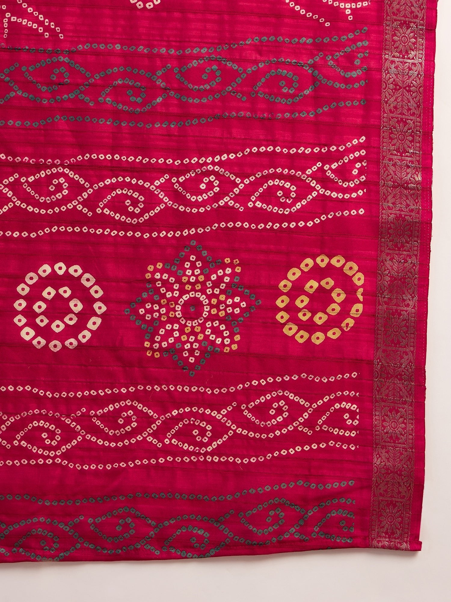 Ready to wear Pink Bandhani Printed Saree - Ressa
