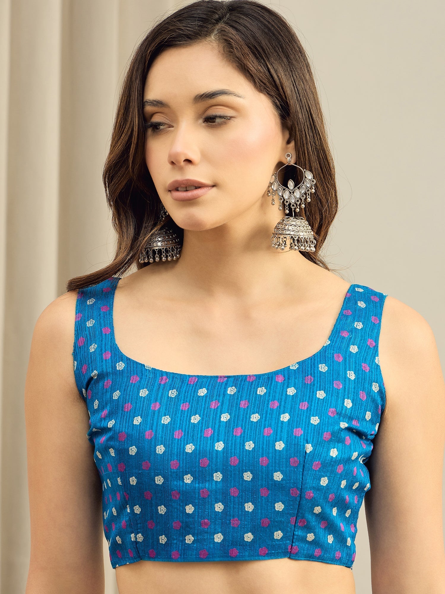 Ready to wear Teal Blue Jamdani Cotton Silk Saree - Ressa