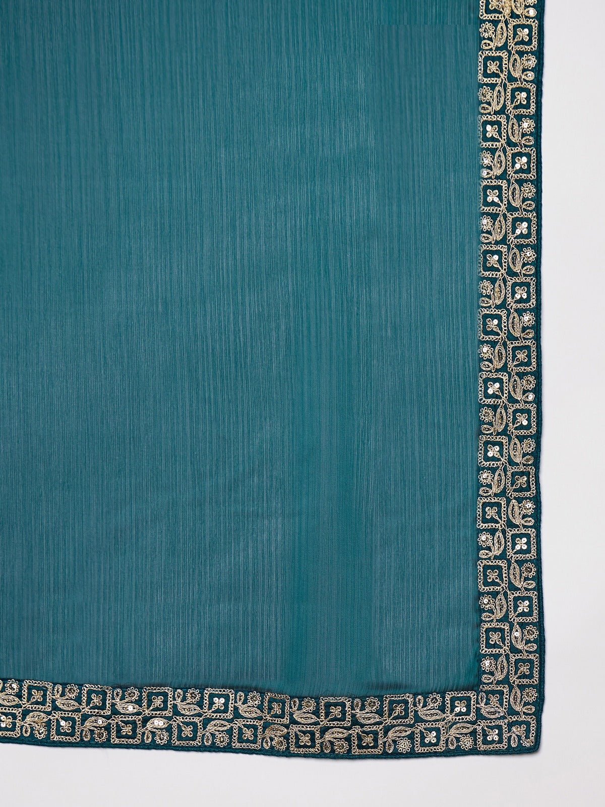 Ready to Wear Teal Blue Satin Saree - Ressa