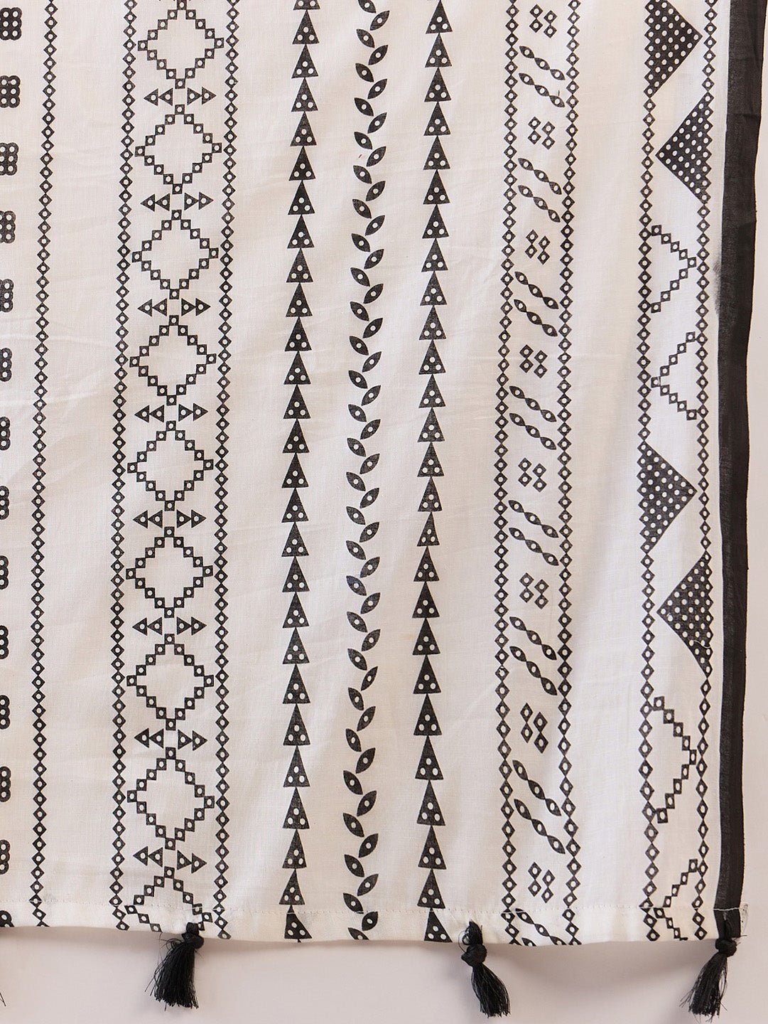 Ready to Wear White & Black Cotton Saree - Ressa