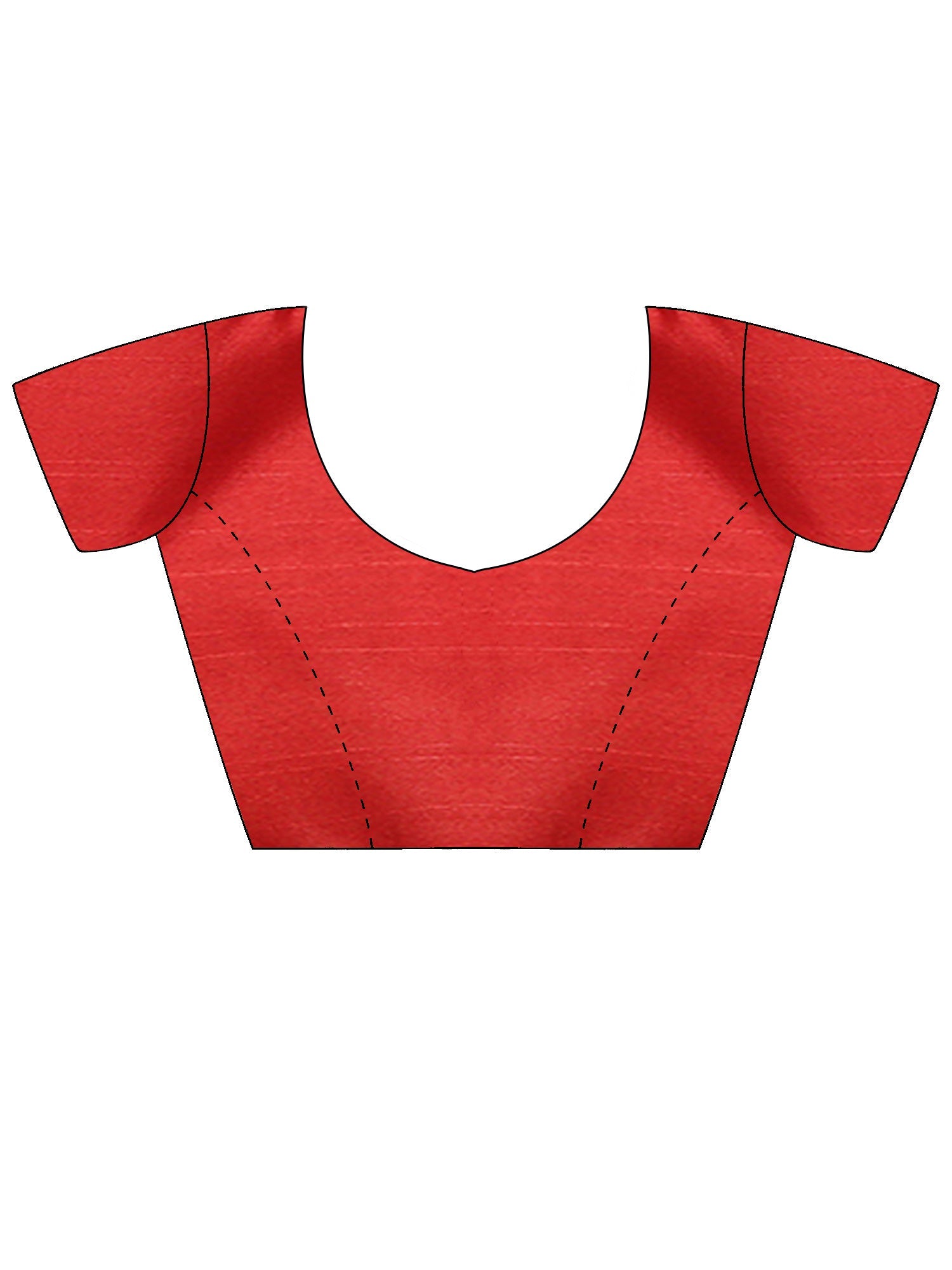 Red Ajrakh Block Print Silk Saree with Floral Buttas - Ressa