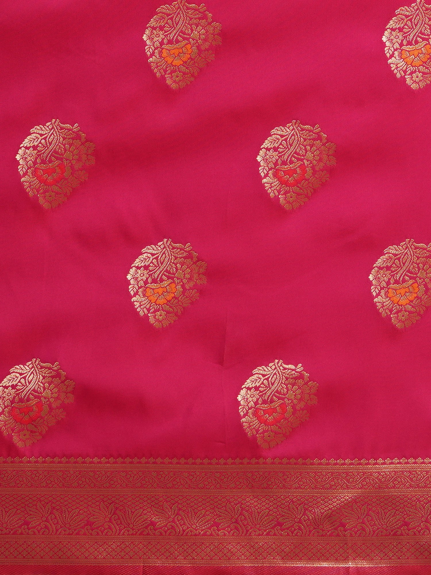 Red Banarasi Silk Saree with Gold Zari Weave - Ressa