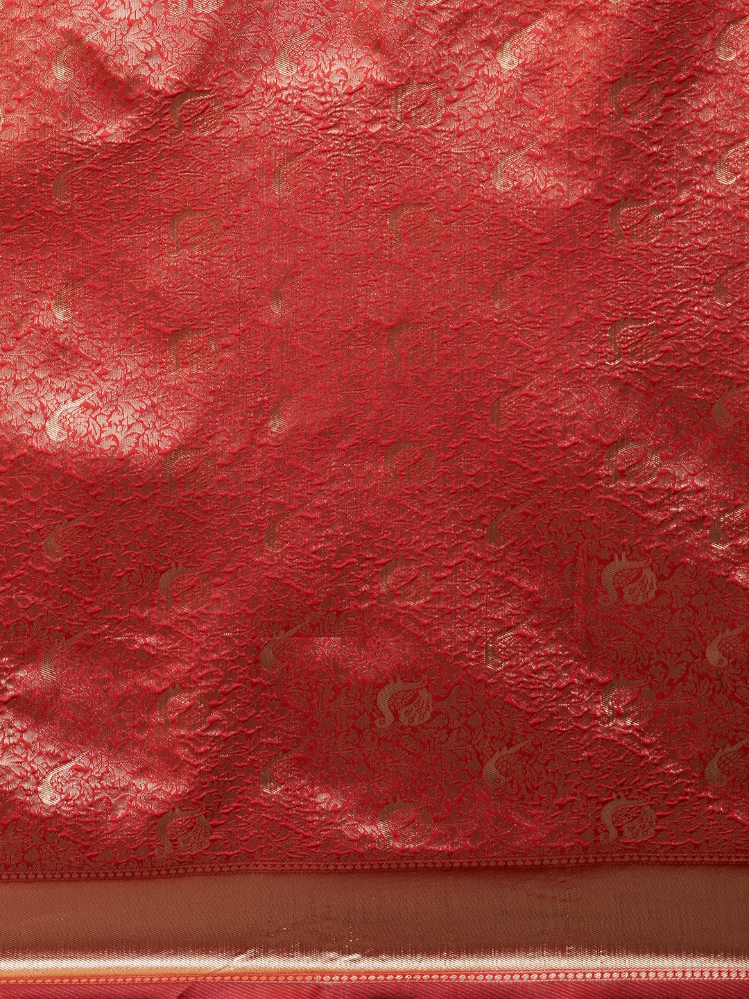 Red Banarasi Silk Saree with Gold Zari Weave - Ressa