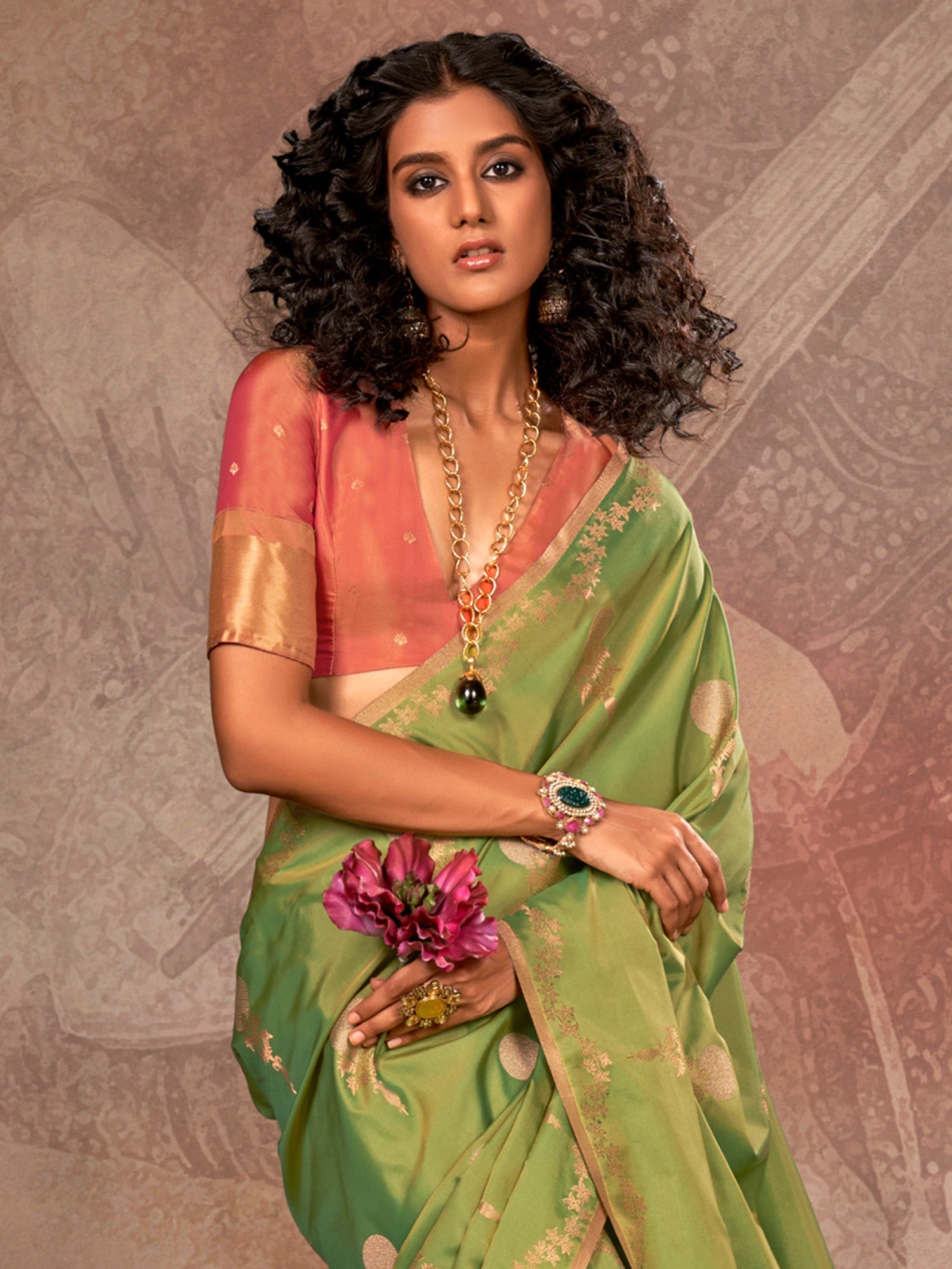 Red Black Satin Silk Dual Tone Saree - Ressa