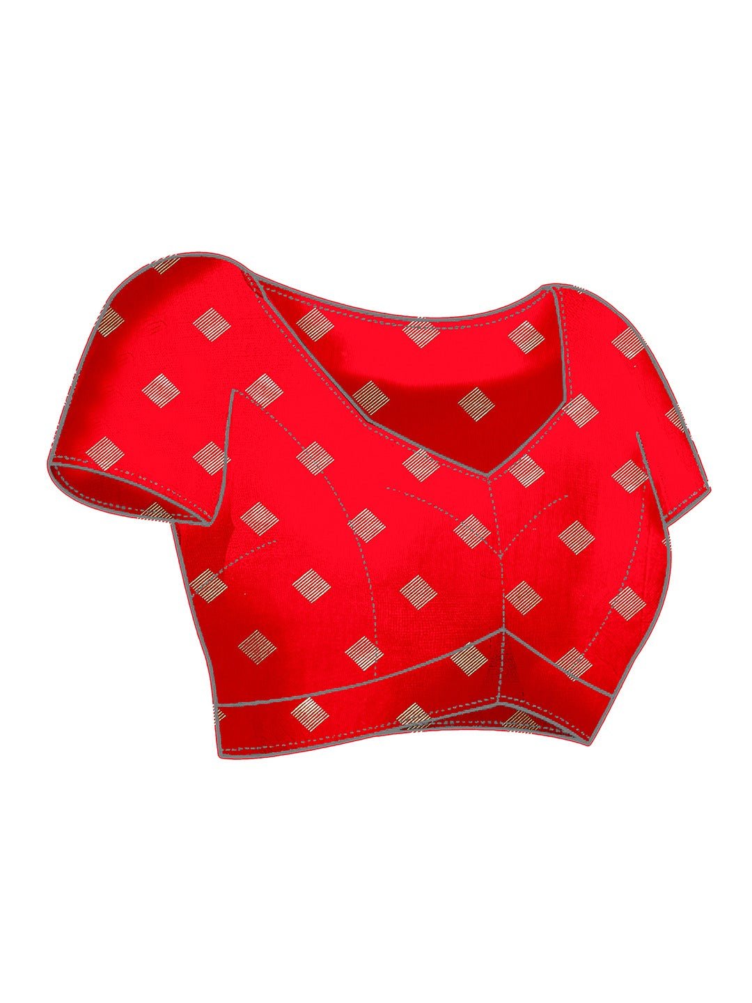 Red & Blue Patola Silk Saree - Ressa