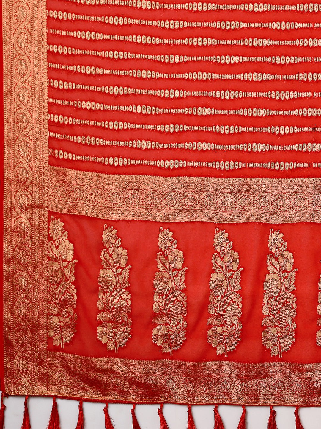 Red Georgette Banarasi Silk Saree - Ressa