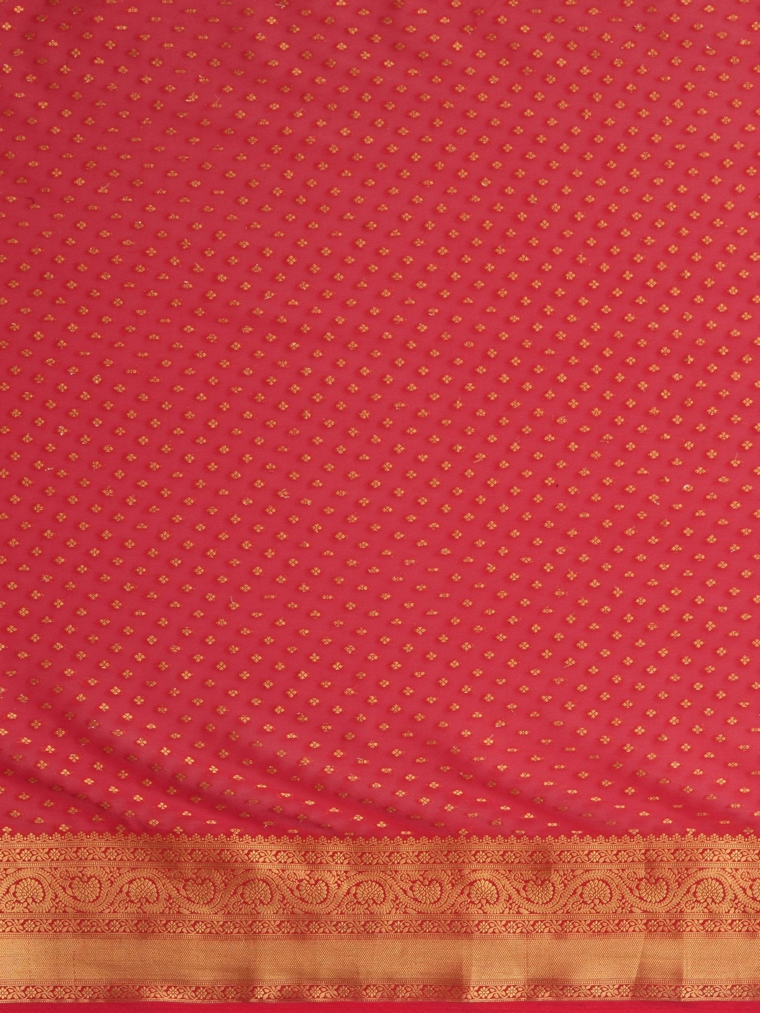 Red georgette Banarasi Silk Saree - Ressa