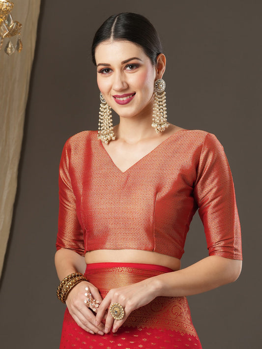 Red georgette Banarasi Silk Saree - Ressa