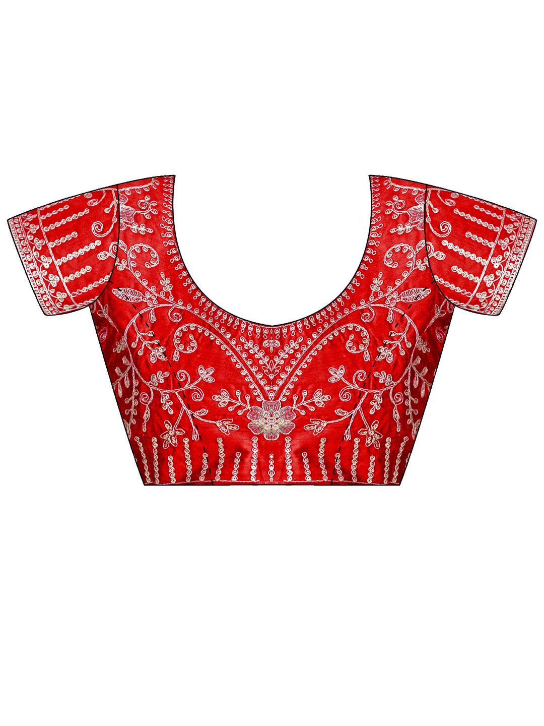 Red Georgette Bandhani Print Saree - Ressa