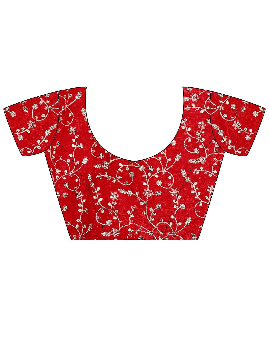 Red Georgette Embroidery Saree - Ressa