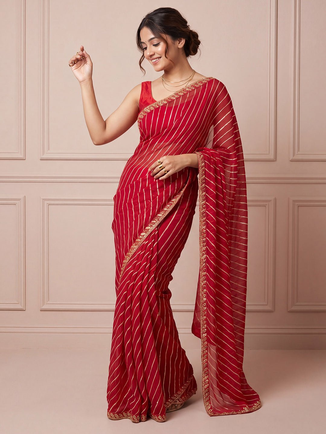 Red Georgette Saree - Ressa