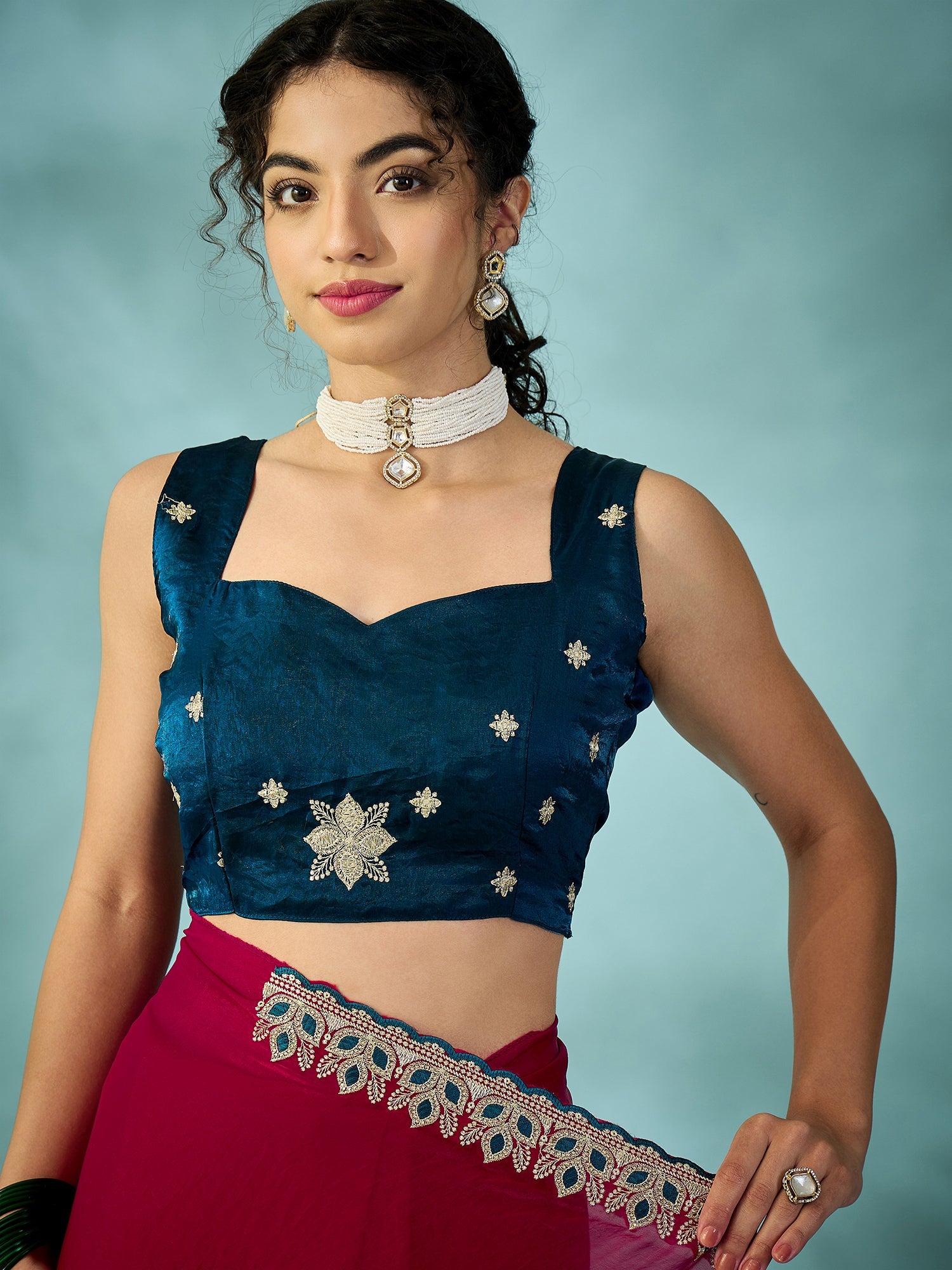 Red Georgette Saree - Ressa