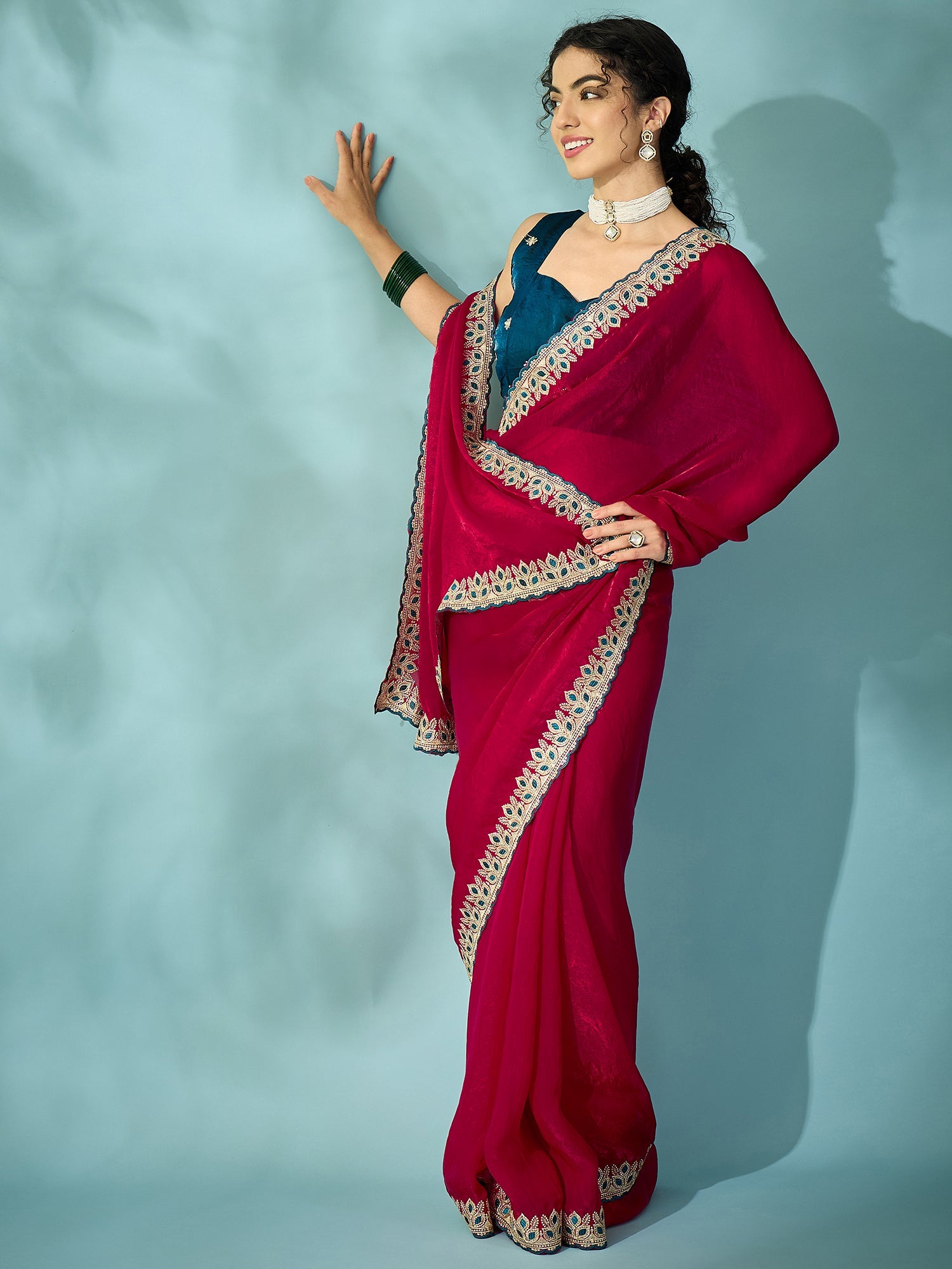 Red Georgette Saree - Ressa