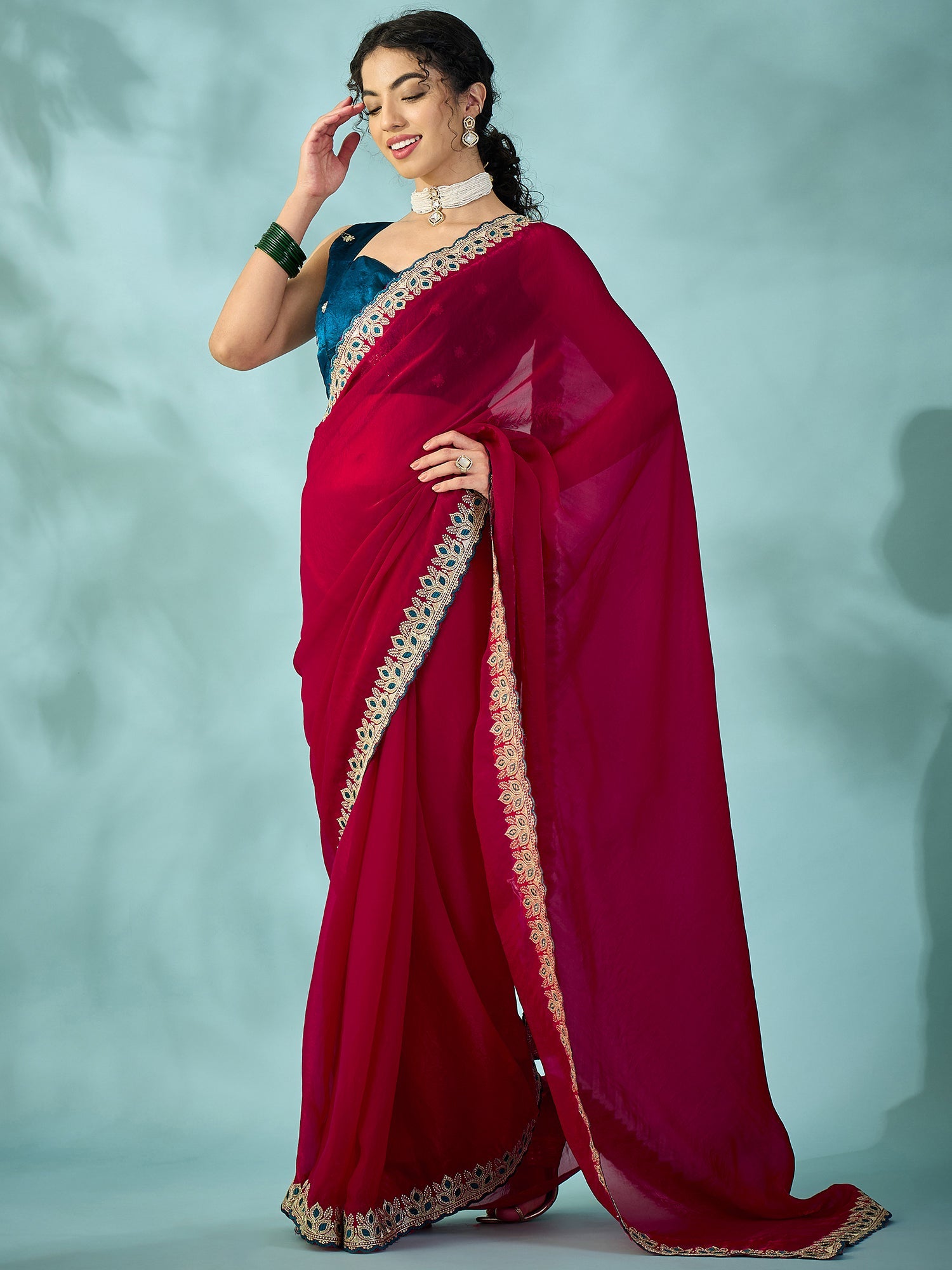 Red Georgette Saree - Ressa