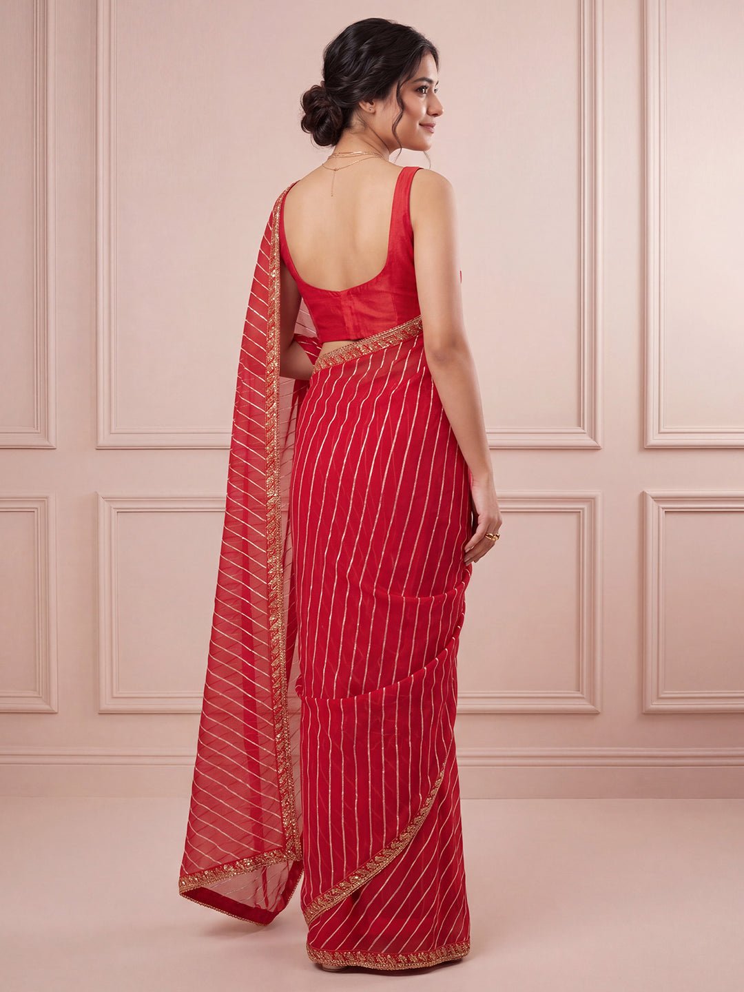 Red Georgette Saree - Ressa