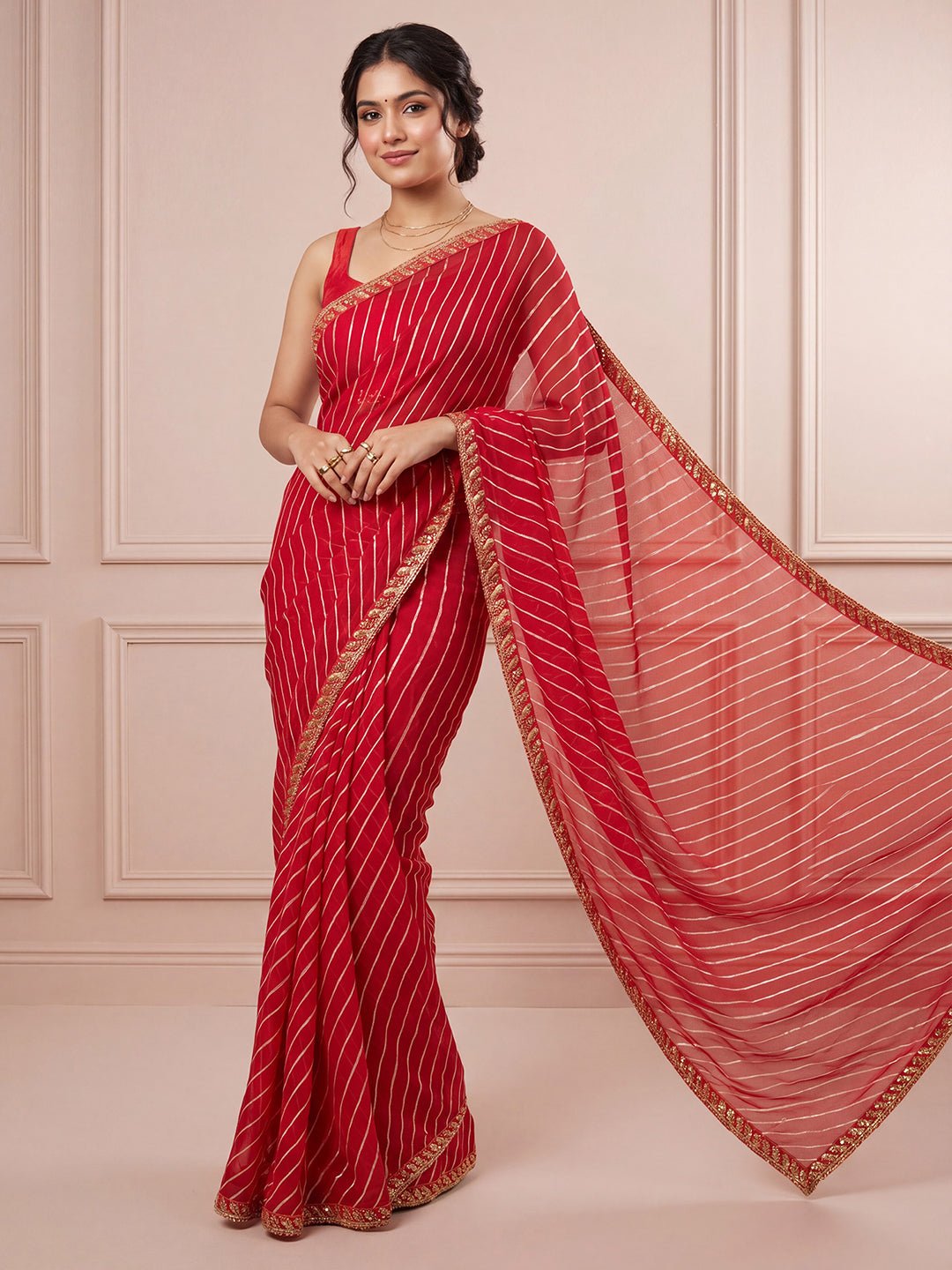 Red Georgette Saree - Ressa