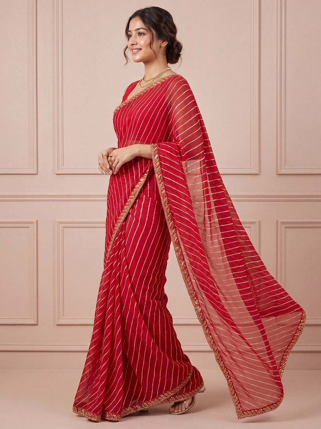 Red Georgette Saree - Ressa