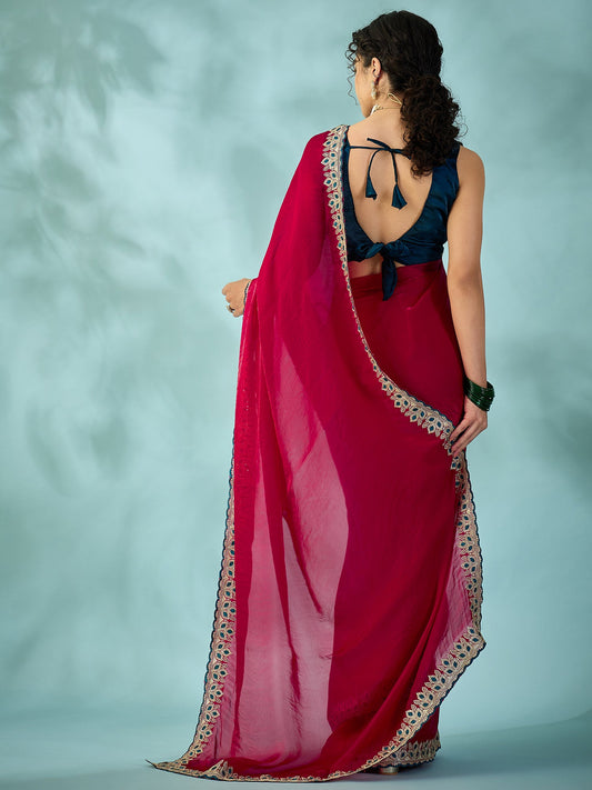 Red Georgette Saree - Ressa