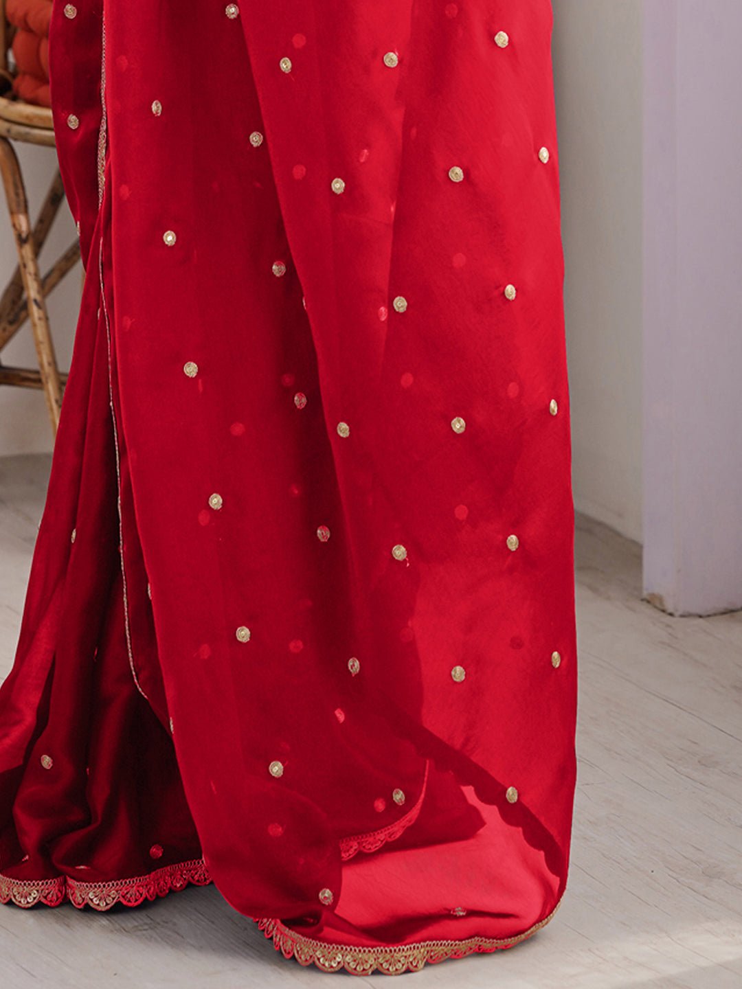 Red Georgette Saree - Ressa