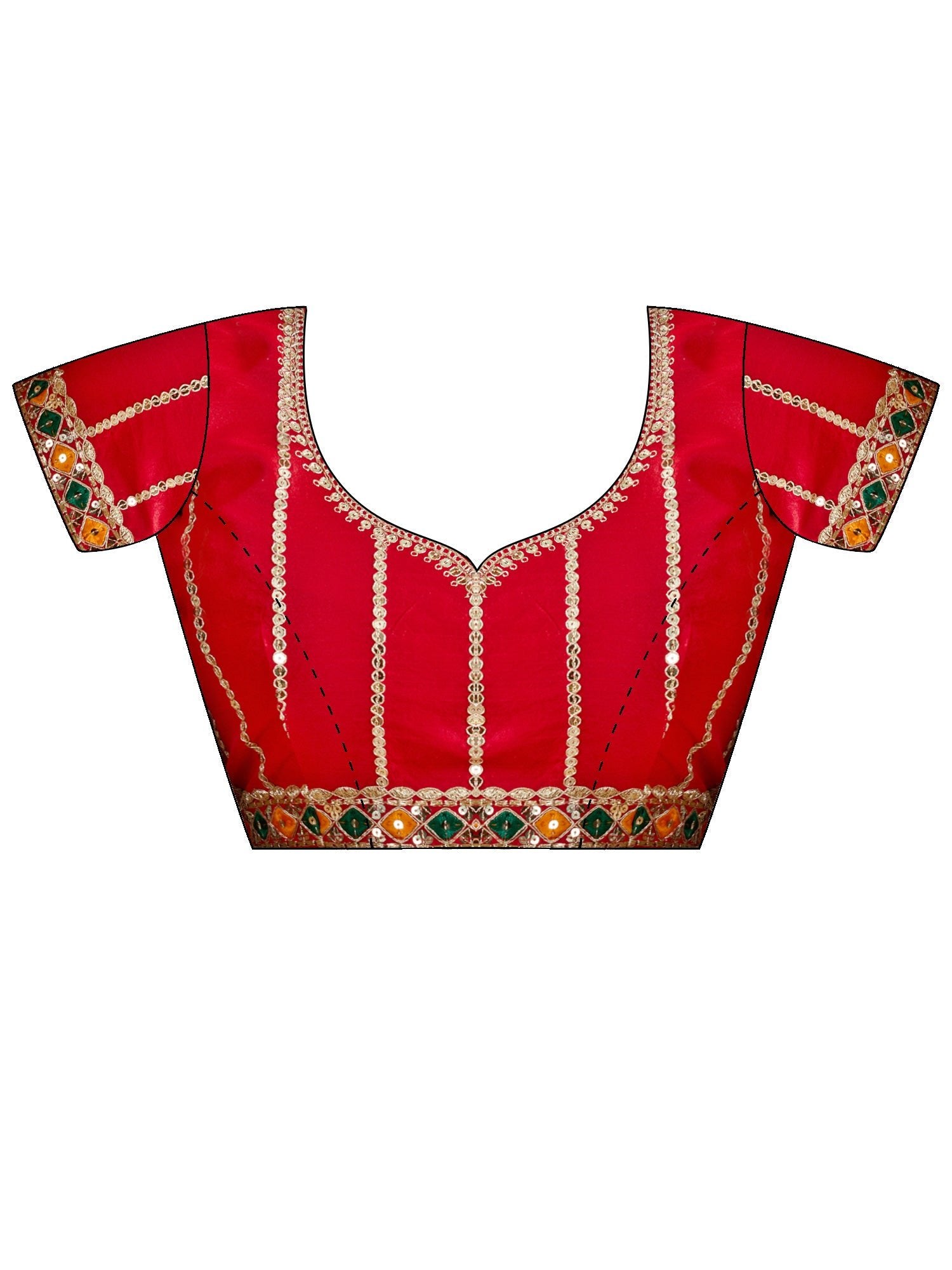 Red Georgette Silk Blend Saree - Ressa