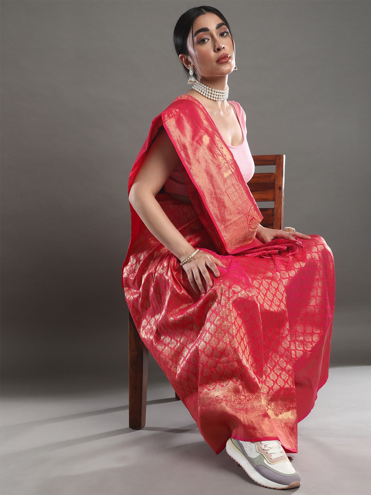 Red Kanjeevaram Silk Saree - Ressa
