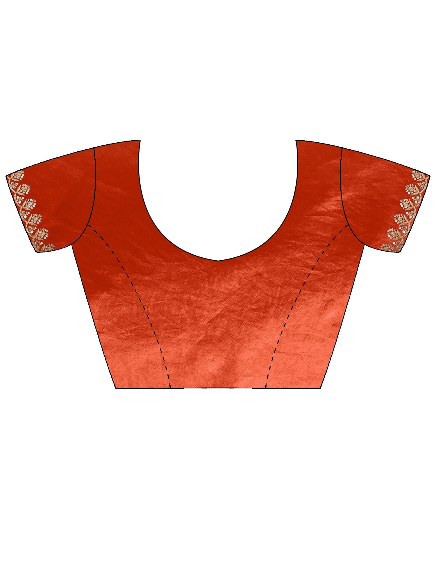 Red Paper Silk Saree - Ressa