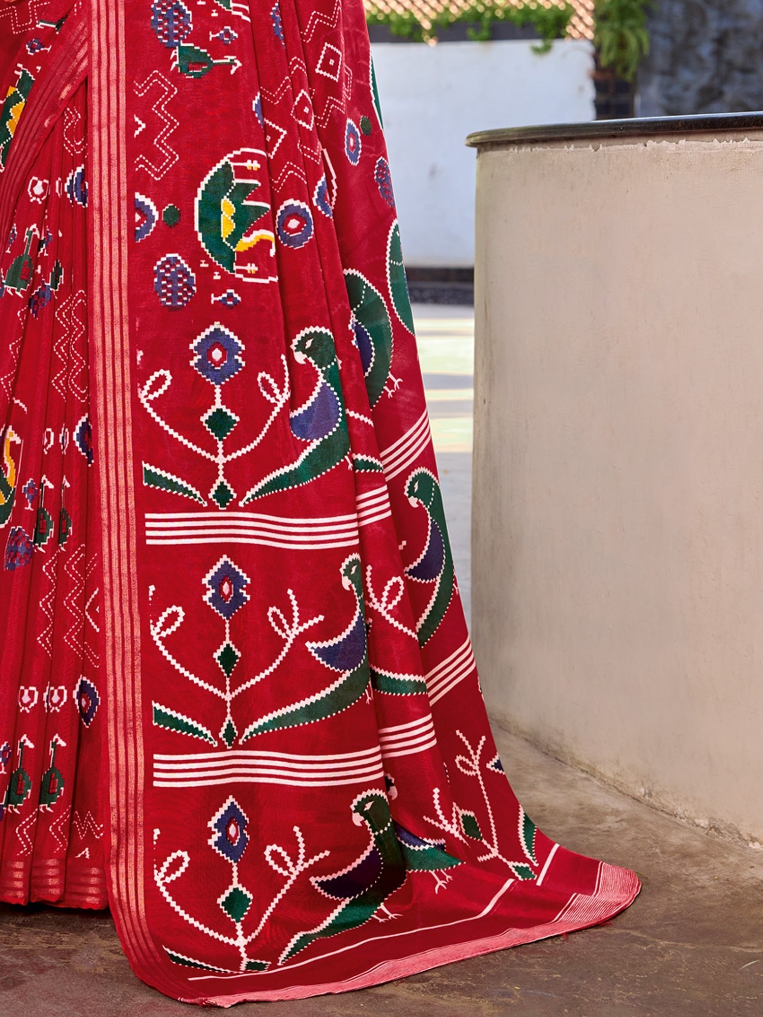 Red Patola Printed Saree - Ressa