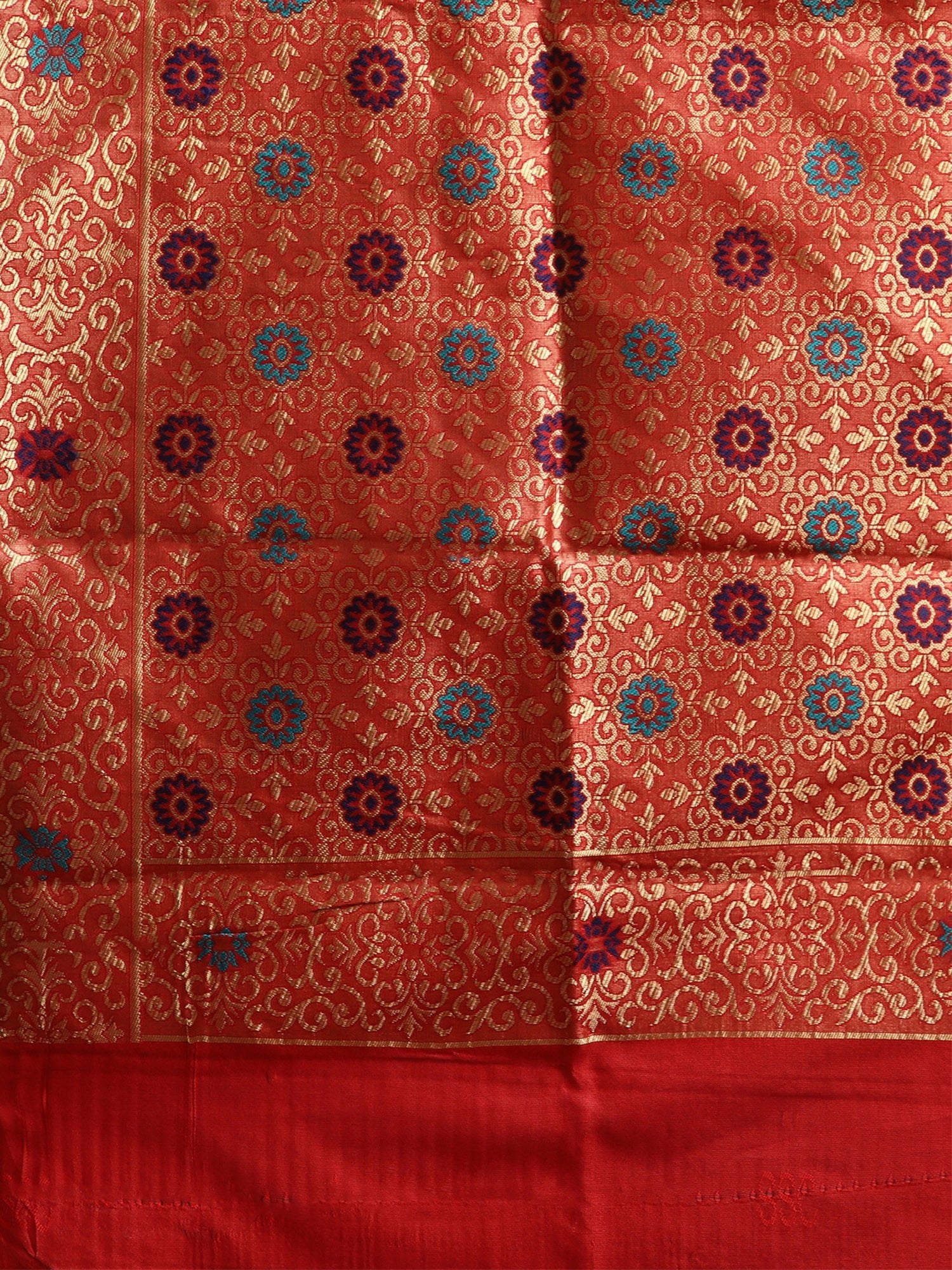 Red Silk Blend Bnarasi Silk Saree - Ressa