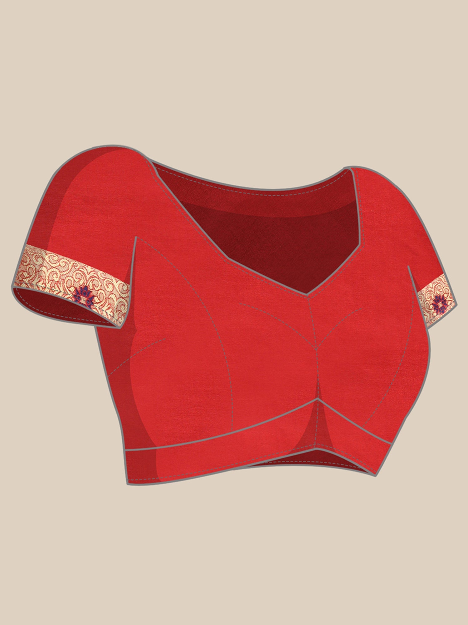 Red Silk Blend Bnarasi Silk Saree - Ressa