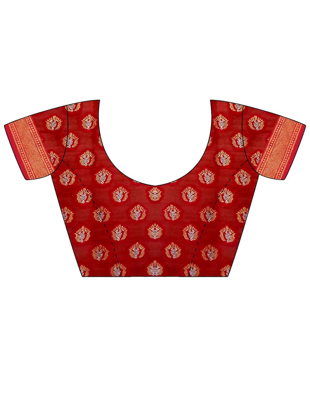 Red Silk Blend Heritage Banarasi Style Saree - Ressa
