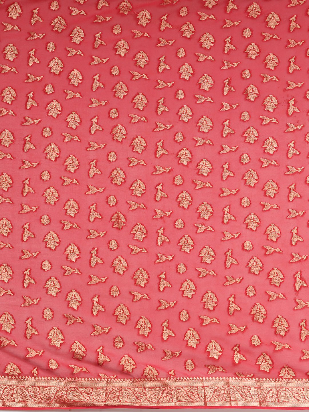 Red Silk Blend Heritage Banarasi Style Zari Woven - Ressa