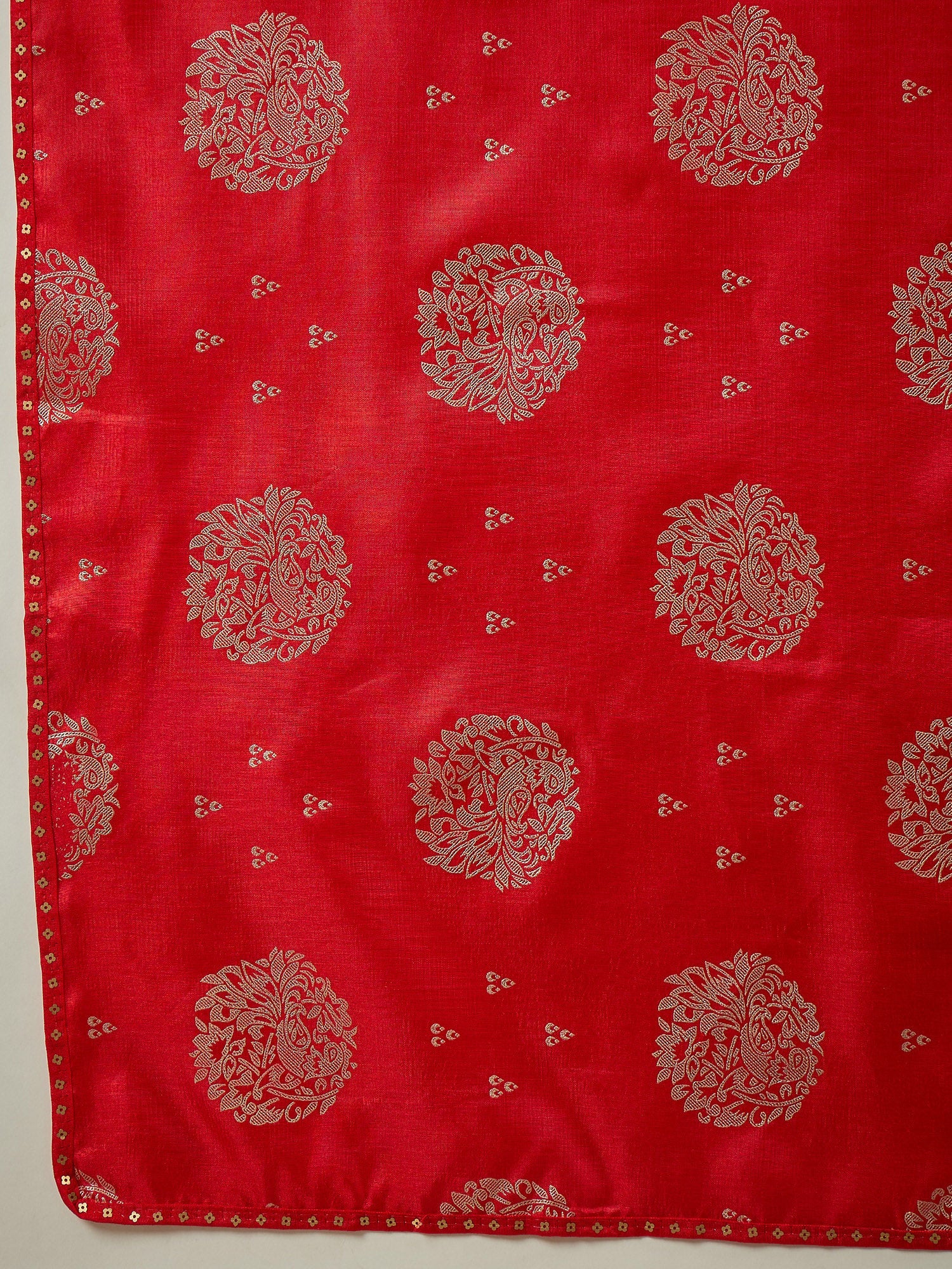Red Silk Blend Traditional Woven Saree - Ressa