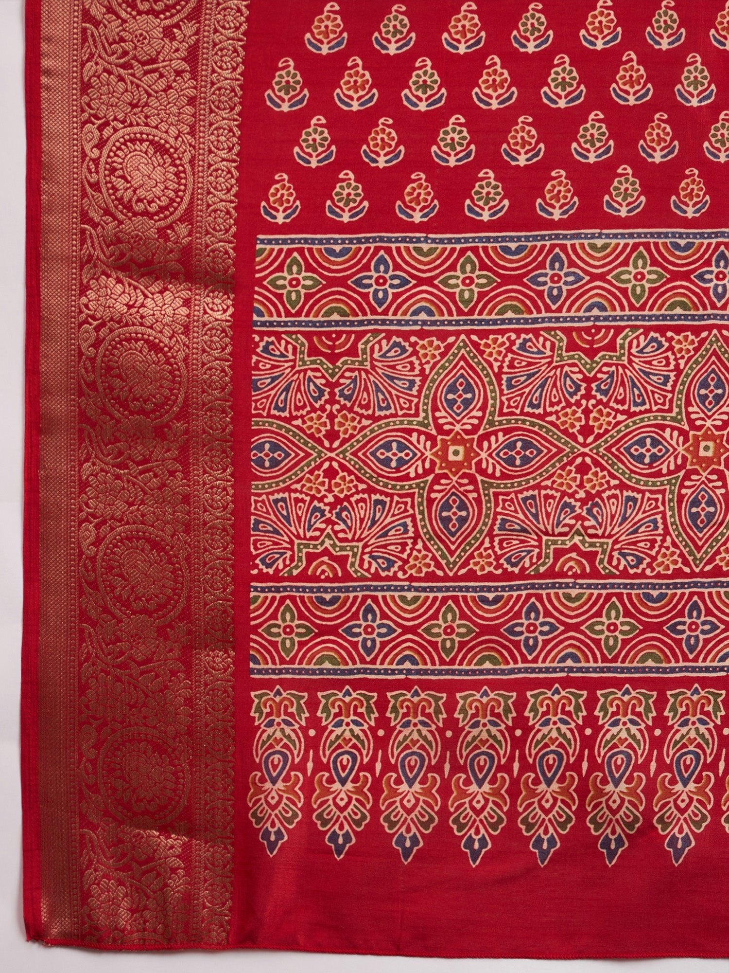 Red Silk Blend Wedding Wear Saree - Ressa