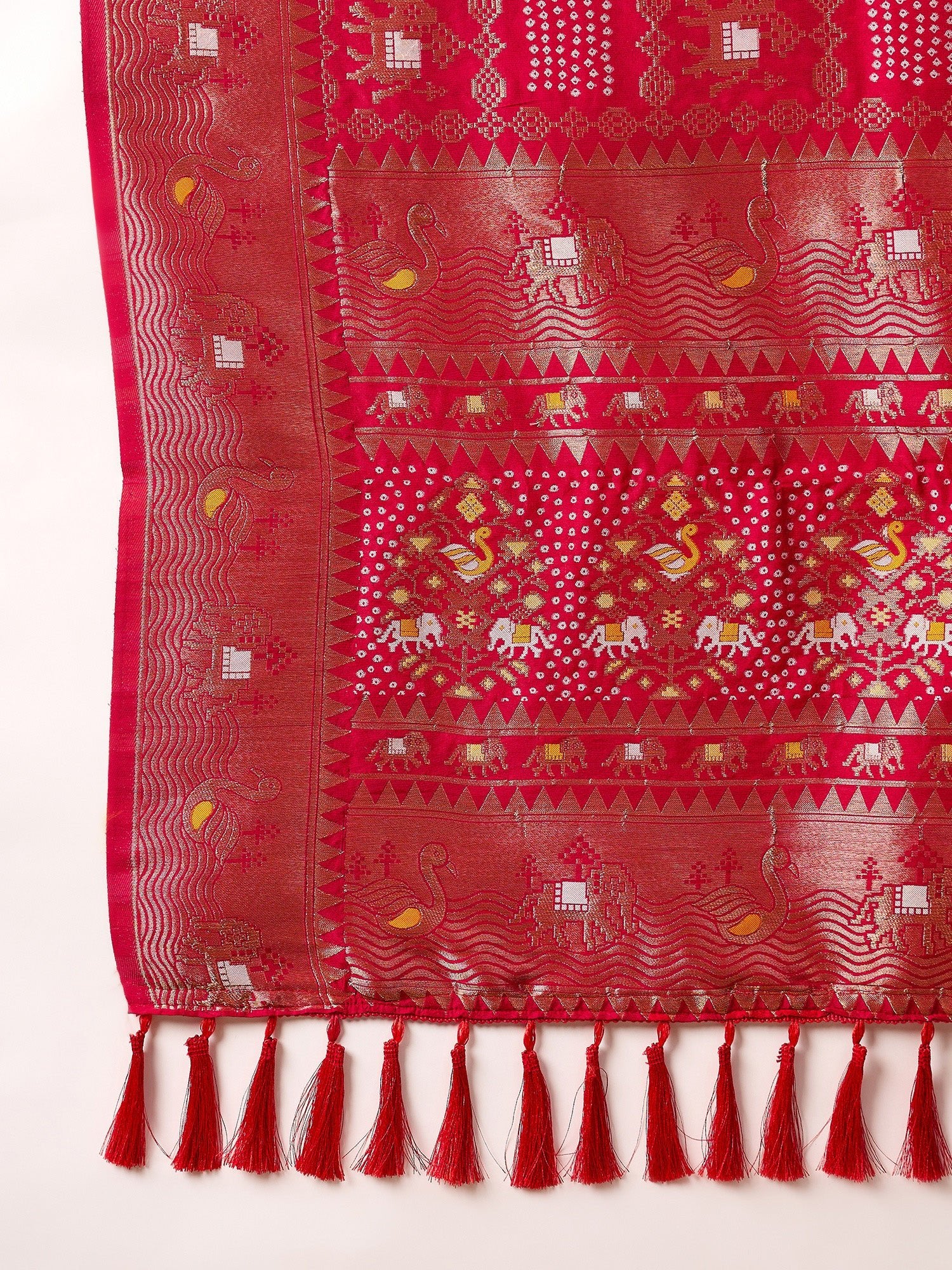 Red Silk Heritage Patola Style Saree - Ressa