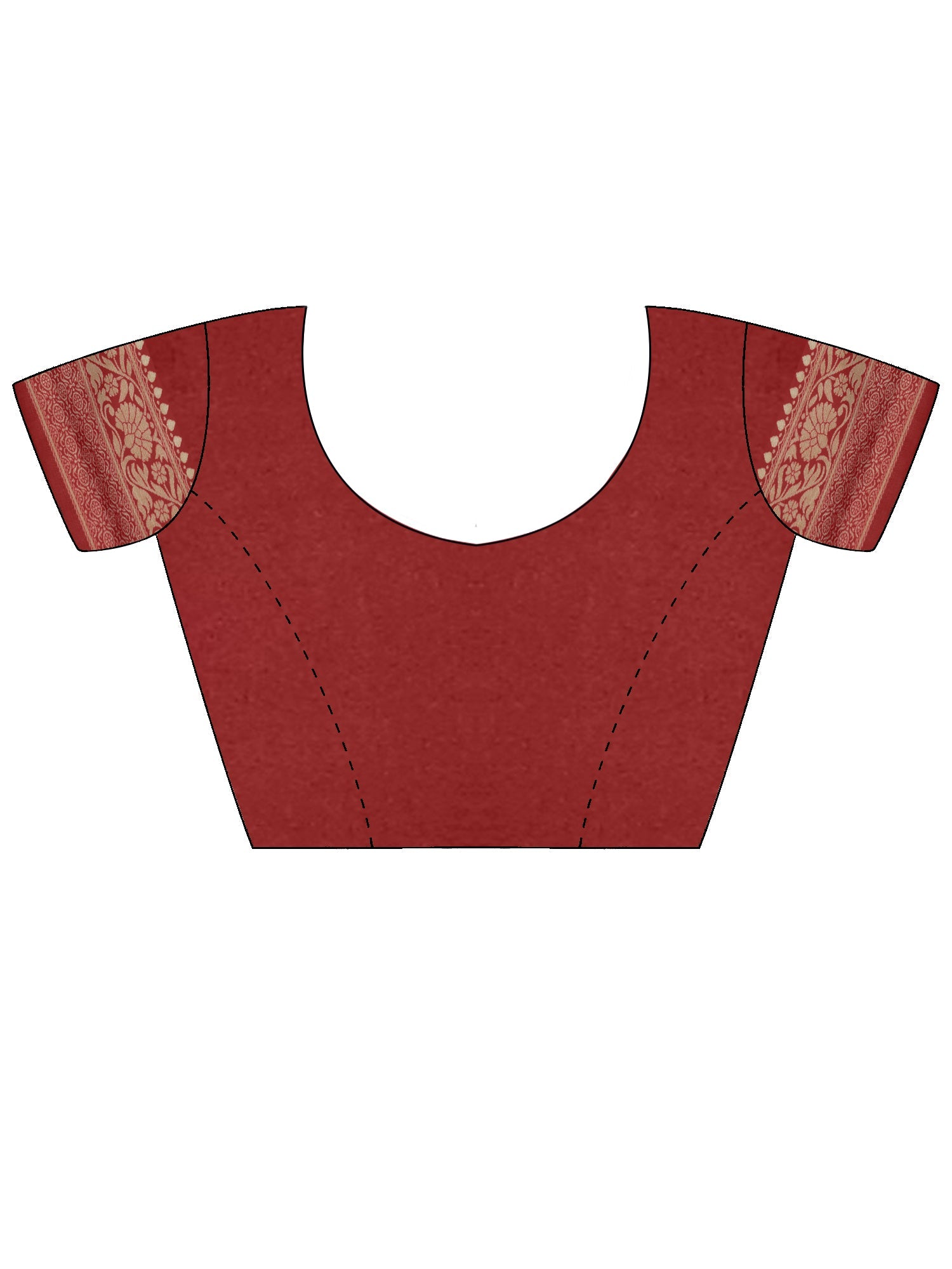 Regal Brick Red Banarasi Silk Saree - Ressa