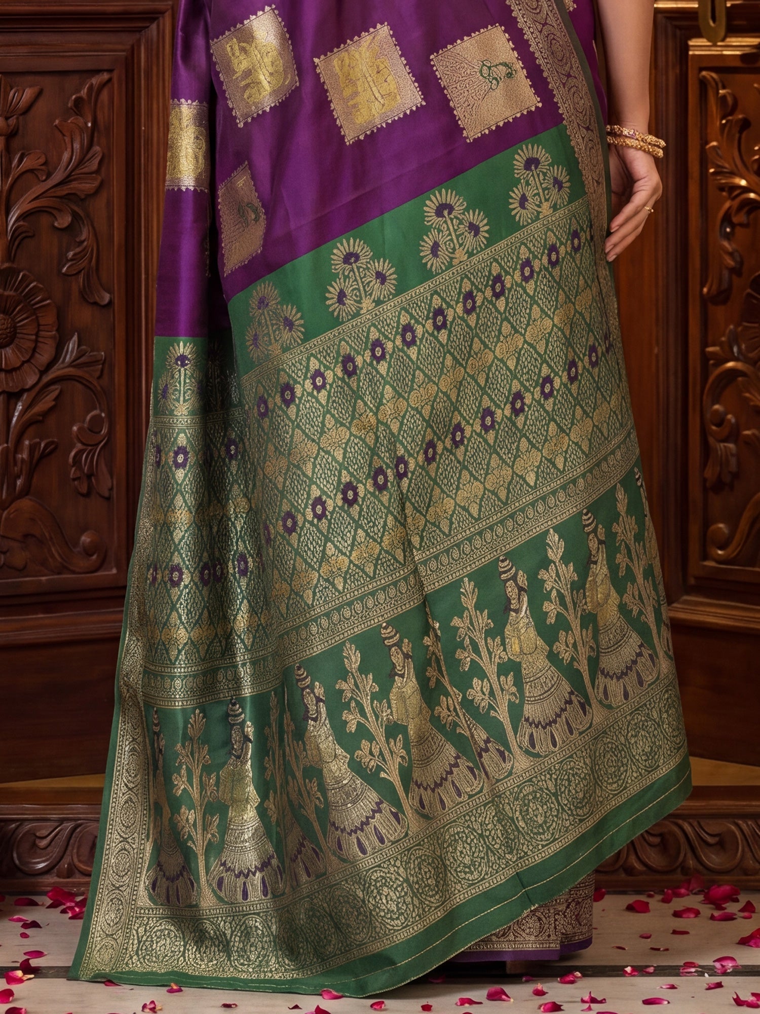 Regal Deep Purple Silk Saree - Ressa